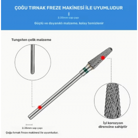 Elektrikli Törpü Ucu - Freze Ucu Çelik 2 (İnce) 1 Adet