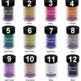 12 Colors Velvet nail dust .