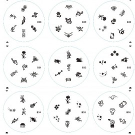 B Serisi tırnak süsleme stamping diskleri  - 7 Desen 90 Model