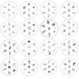 M Serisi tırnak süsleme stamping diskleri  -7 Desen 45 Model