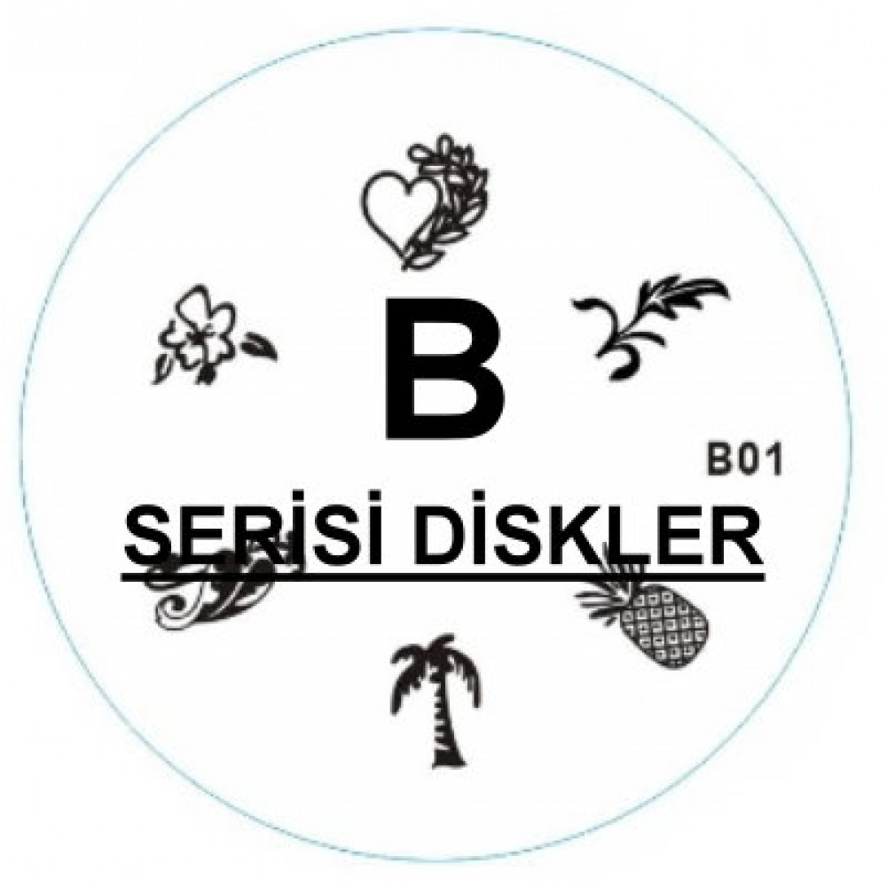 B Serisi tırnak süsleme stamping diskleri  - 7 Desen 90 Model